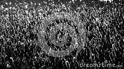 Blurred crowd at a concert Editorial Stock Photo