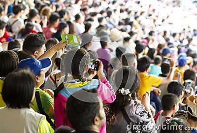 Blurred crowd of people Editorial Stock Photo