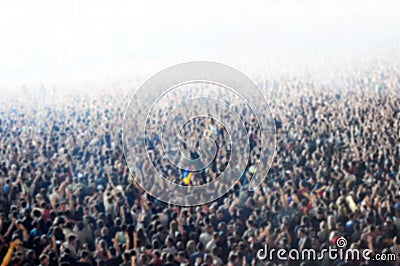 Blurred crowd of people partying Stock Photo