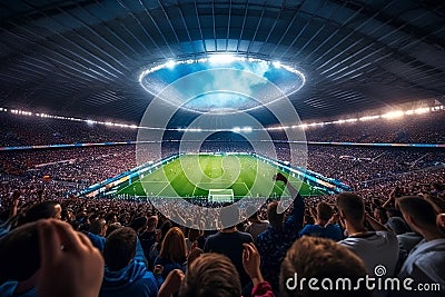 Blurred crowd of spectators on stadium at a sporting event Stock Photo