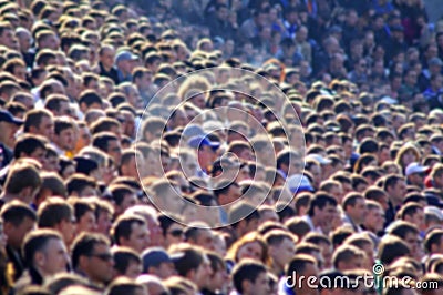 Blurred crowd of spectators on a stadium tribune Editorial Stock Photo