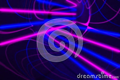 Blurred 3d rendering, glowing lines. Abstract psychedelic background Stock Photo