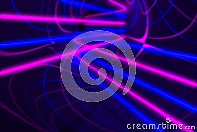 Blurred 3d rendering, glowing lines. Abstract psychedelic background Stock Photo