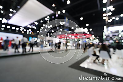 Blurred, defocused background of public event exhibition hall, business trade show concept Stock Photo