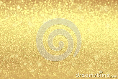 Blurred golden shiny background. Christmas mock-up or greeting c Stock Photo