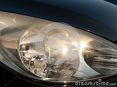 Blurred headlights Stock Photo
