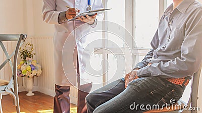 Blurred image,The doctor is examining the health of the patient and is a consultant for health care after the examination for Stock Photo