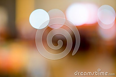 Blurred lighting at coffee cafe for background. Stock Photo