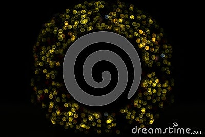 Blurred lighting defocused dot Circle arch for decoration backdrop Bokeh light glitter merry Christmas and Happy new year Stock Photo
