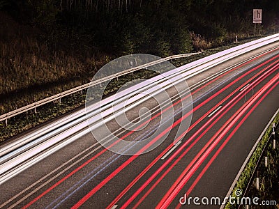 Blurred lighting on the Highway Stock Photo