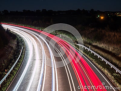 Blurred lighting on the motorway Stock Photo