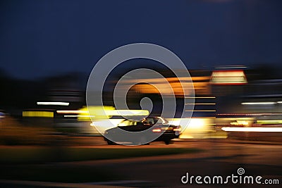 Blurred lights and car Stock Photo