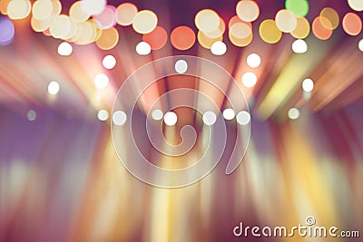 Blurred lights on stage, image of colourful lighting, background party blur celebration concept Stock Photo