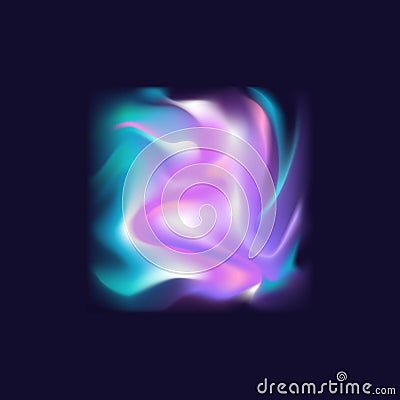 Blurred liquid electric wavy holographic silk abstract soft vibrant pink blue white purple turquoise colors flow gradient b Vector Illustration