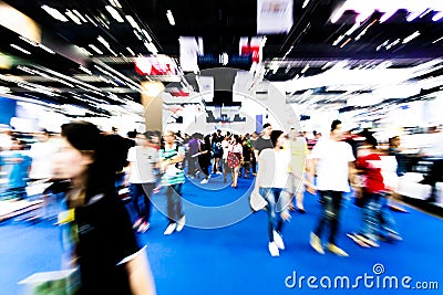 Blurred of many people walking in department store Editorial Stock Photo