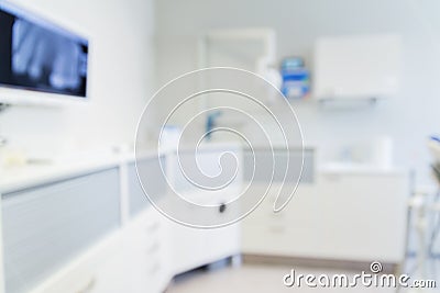 Blurred modern dental clinic office interior bokeh Stock Photo