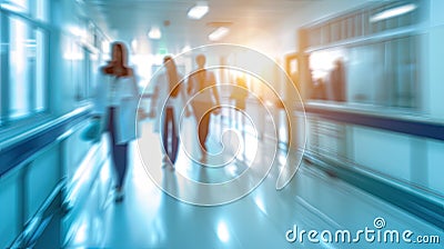 Blurred motion of nurses working in PACU unit. with copy space image. Place for adding text or design Stock Photo
