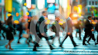 Blurred Movement: The Fast-Paced Streets Stock Photo