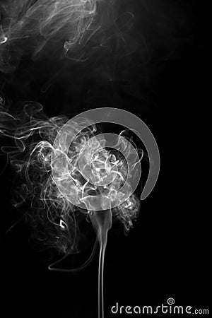 Blurred movement of smoke with background is dark. Stock Photo