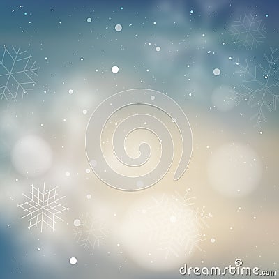 Blurred pale blue winter background Vector Illustration