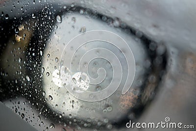 Blurred rain drop on the car glass background Stock Photo