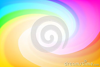 Blurred rainbow colors twist wave colorful effect for background, illustration gradient in water color art swirl rainbow and sweet Vector Illustration