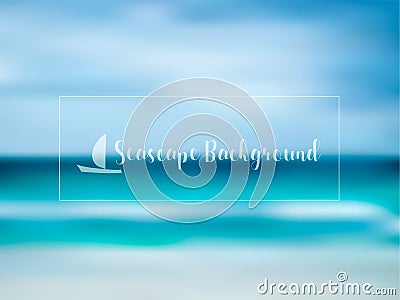 Blurred seascape background in blue shades Stock Photo