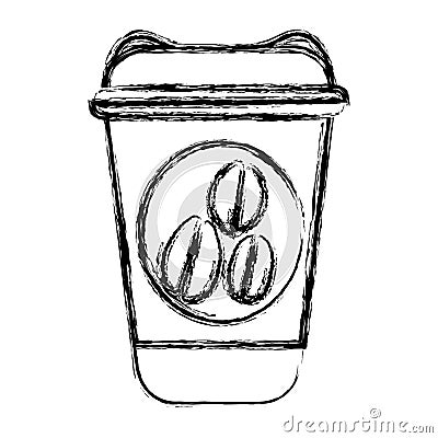 blurred silhouette glass disposable for hot drinks with lid Cartoon Illustration