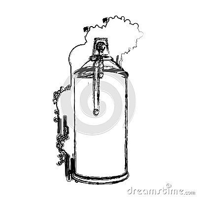blurred skecth silhouette aerosol spray with splash paint Cartoon Illustration