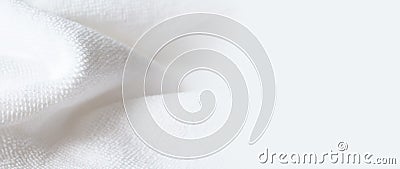 Blurred soft cozy banner with cotton texture. Stock Photo