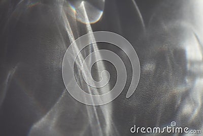 Blurred Soft focus gray grain texture wall with rainbow refraction. Light and shadow smoke abstract background Stock Photo