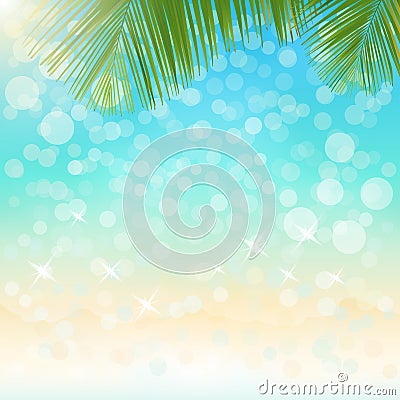 Blurred sparkling summer beach background Vector Illustration