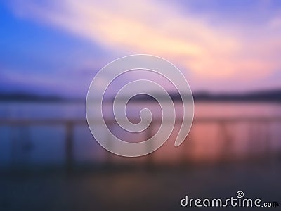 Blurred Sunset at the Beach Stock Photo