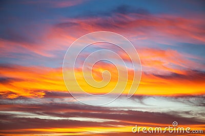 Blurred Sunset with clouds. Colorful Sunset, Sunrise Background. Stock Photo