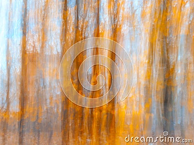 Blurred Tree Trunks At A City Park With Golden Autumn Leaves. Intentional Camera Movement ICM. Fall Fine Art Design. Stock Photo