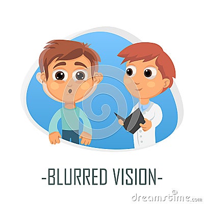 Blurred vision medical concept. Vector illustration. Cartoon Illustration