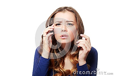 Blurred vision and trouble focusing Stock Photo