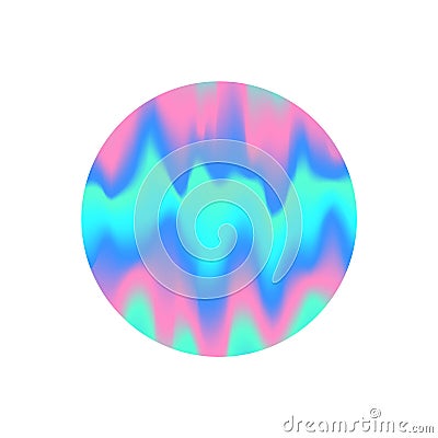 Blurred wavy abstract holographic silk soft blue pink colors blended flow circle Vector Illustration