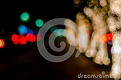 Blurring lights bokeh background, abstract circular lights Stock Photo