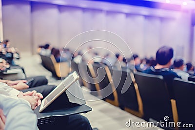 Blurry of auditorium for shareholders` meeting or seminar event Stock Photo