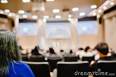 Blurry of auditorium for shareholders meeting or seminar event, Stock Photo