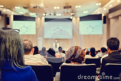 Blurry of auditorium for shareholders` meeting or seminar event Editorial Stock Photo