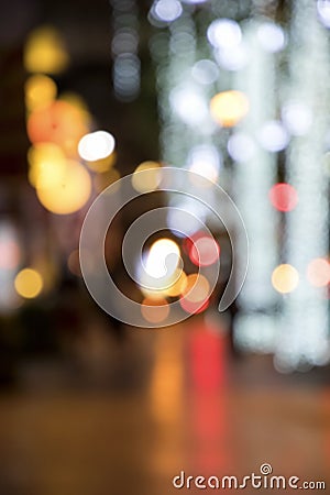 Blurry background image of defocused colorful lights at night Stock Photo