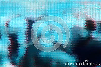 Blurry crowd of people with glitch effect Stock Photo