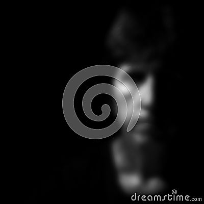 Blurry, ghostly female, woman, face. Stock Photo