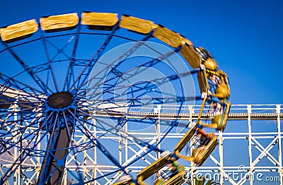 Blurry Giant Wheel moving fast Stock Photo