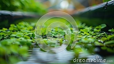 Blurry glimpse of a closedloop system where water and nutrients are constantly recycled for maximum efficiency Stock Photo