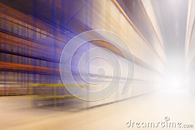 Blurry of interior warehouse storage industry warehouse logistics background Stock Photo