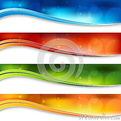 Blurry Light Banners Vector Illustration