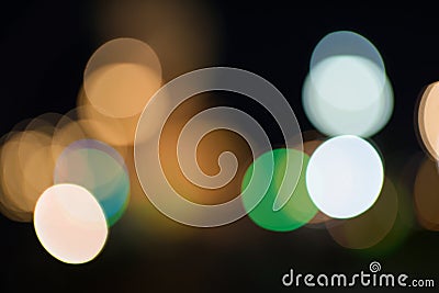 Blurry lights on the street. Stock Photo